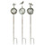 Set of 3 Gray Standing Garden Stake with Butterfly, Bird, and Dragonfly Design - 60"