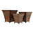 Set of 3 Brown and Ivory Planters with Patterned Belt 8"