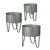 Set of 3 Silver and Black Industrial Style Galvanized Tubs 15.75"