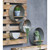 Set of 5 Gray Industrial Style Round Mirror Backed Wall Planters 11.75"