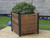 17.5" Brown and Black Outdoor Square Planter Box