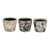 Set of 3 Black and White Floral Motifs Planters 5.5"