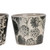 Set of 3 Black and White Floral Motifs Planters 5.5"