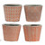 Set of 4 Orange and White Contemporary Small Planters 5.5"
