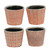 Set of 4 Orange and White Contemporary Small Planters 5.5"