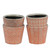 Set of 4 Orange and White Contemporary Small Planters 5.5"