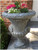 Set of 2 Antique Stone Finished Decorative Urn Planters 37" - Enhance Your Landscape with Durability and Charm