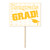 Pack of 6 Yellow and White Plastic Congrats Grad Yard Sign Decorations 15"