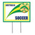 Pack of 6 Green, Yellow and White "Australia" Soccer Themed Yard Signs 16"
