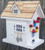 8" White and Brown Flower Shed Outdoor Garden Birdhouse