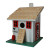 8" White and Red Farmstead Corral Junior Outdoor Garden Birdhouse