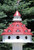 27" Red and White Hotel California Purple Martin Post-Mount Wild Birdhouse