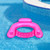 Pink Mosaic Water Lounger with Cup Holders and Backrest, 50-Inch
