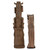 Set of 2 Brown Tiki Gods Outdoor Garden Statues 35"