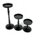 Solid Pillar Candle Holders - 11.5" - Black - Set of 3