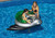 12.9" Green and Gray Water Sports Batwing Fighter Inflatable Ride-On Water Squirt Swimming Pool Toy