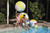 White and Yellow Inflatable 6 Panel Swimming Pool and Beach Ball, 46-Inch