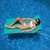 74-Inch Sofskin Teal Green Rippled Floating Swimming Pool Mattress