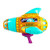 Summer Soaking Fun: 20" Inflatable Spaceship Water Blaster in Teal, Orange, and Purple - Shoots Up to 15 Feet!