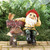 Grandpa Gnome "Welcome" Outdoor Garden Statue - 14" - Brown and Yellow