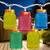 Mini Mason Jar Patio Light Set - Multi-Color - 7.5' White Wire - 10ct