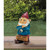 Grumpy Gnome "Keep Off Grass" Outdoor Statue - 10" - Brown and Blue