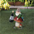 Gnome on Mushroom Solar Powered Outdoor Statue - 13" - Brown and Green
