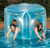 49" Blue Inflatable Ice Cube Habitat Swimming Pool Float