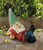 Lazy Gnome Solar Lighted Outdoor Garden Statue - 11.75" - Red and Blue
