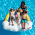 Inflatable Rainbow and Clouds Swimming Pool Float Island, 68-Inch
