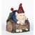 7.5" Red and Blue Welcome Sign Gnome Crawling Over the Tree Trunk