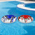 Set of 2 Red and Blue Racing Saucers Inflatable Swimming Pool Floats, 28.5"D