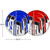 Set of 2 Red and Blue Racing Saucers Inflatable Swimming Pool Floats, 28.5"D