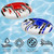 Set of 2 Red and Blue Racing Saucers Inflatable Swimming Pool Floats, 28.5"D