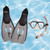3pc Gray Adult Pro Swimming Pool Snorkeling Set 24.5" - Extra Large