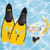 3pc Yellow and Black Pro Swimming Pool Snorkeling Set 18.5" - Extra Small