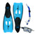19.5" Blue Newport Silicone Scuba & Snorkel Set - Small with Tempered Glass & Drawstring Bag