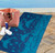 64" Blue Rectangular Jacquard Beach Towel with Dolphin Design