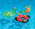 Red and Black Inflatable Ladybug Swim Ring Tube Pool Float, 24-inch