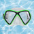 6.25" Neon Green and Black Monaco Children's Swimming Mask for Ages 10 and up