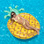 Inflatable Green and Yellow Tropical Pineapple Swimming Pool Raft, 86-Inch