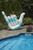 Inflatable Swimming Pool White and Blue Hang Loose 2 Lounger Ages 7 and Up 8"