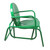 Outdoor Retro Metal Tulip Glider Patio Chair, Green