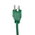 10' Green 3-Prong Outdoor Extension Power Cord with Fan Style Connector