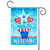 Blue and Red Potted Patriotic Welcome Outdoor Garden Flag 18" x 12.5"