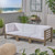 3pc White and Brown Contemporary Outdoor Patio Sectional Sofa Set 30.25"