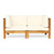 2-Piece Brown Wood Finish Outdoor Furniture Patio Loveseat - Beige Cushions