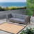 3pc Charcoal Gray and Brown Contemporary Outdoor Patio Sectional Sofa Set 30.25"
