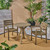 3pc Brown Contemporary Outdoor Patio Bistro Set 33"
