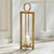 26" Gold Aluminum Small Footed Lantern with Circular Handle